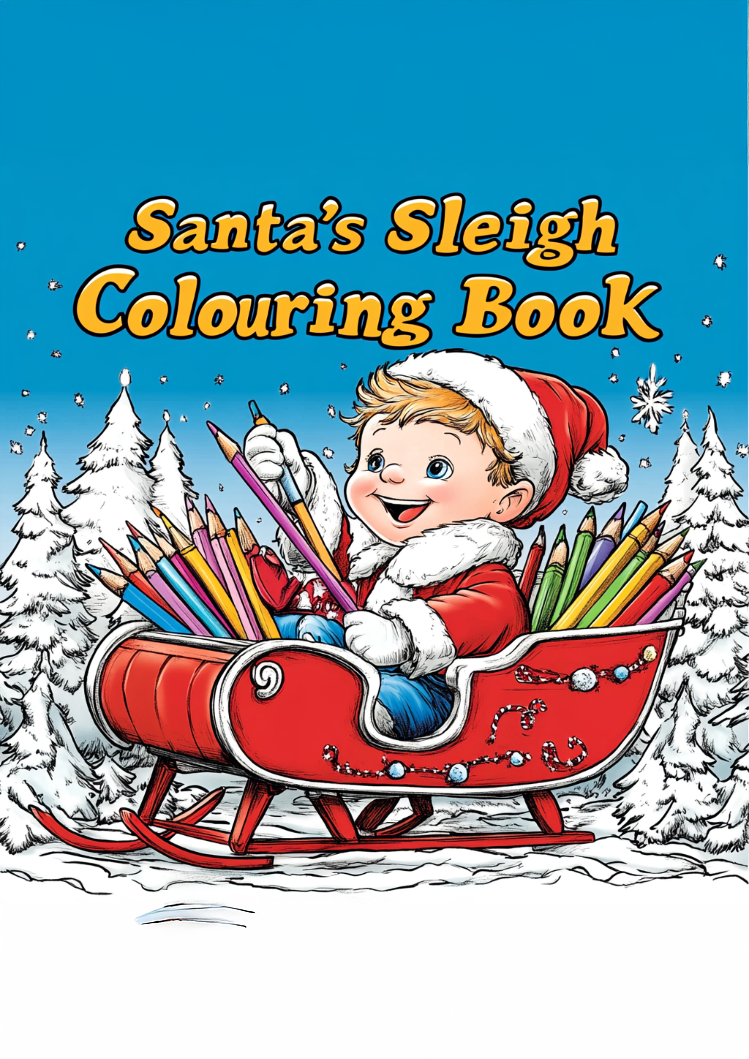 Santa’s Sleigh Colouring Book