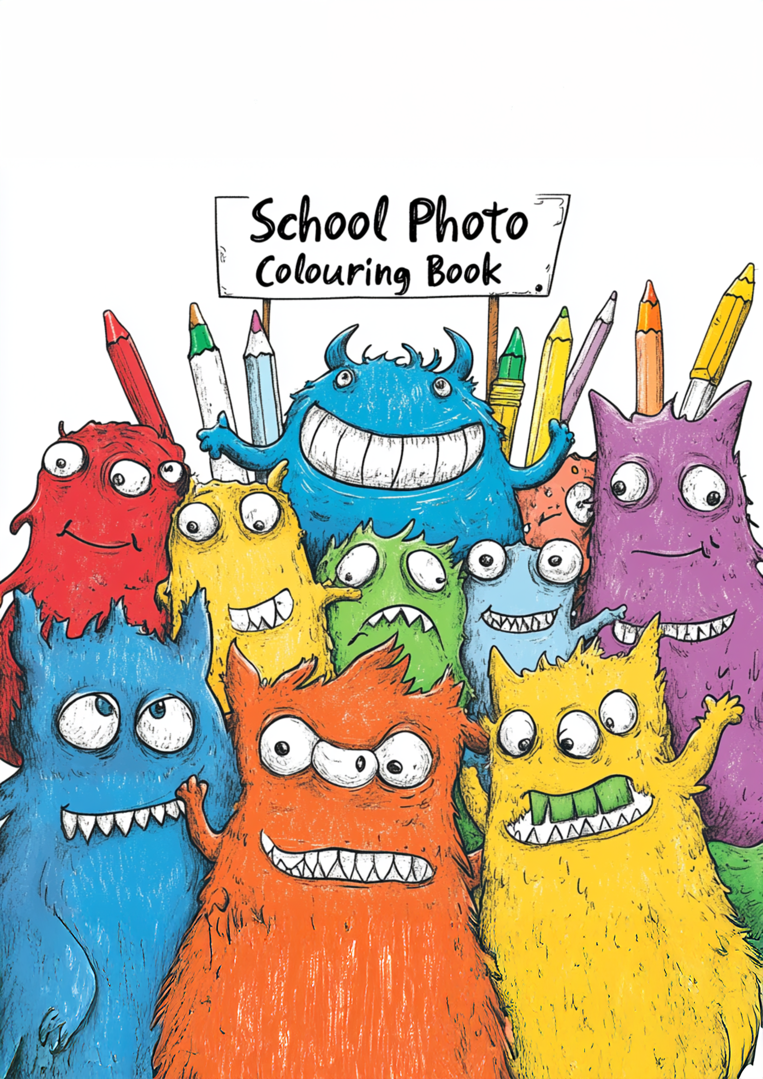 School Photo Colouring Book